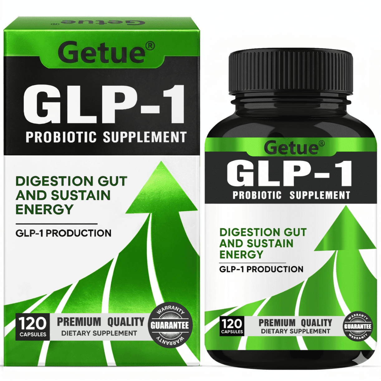 Getue GLP-1 Natural Probiotic Complex for Men & Women, 120 Count Dietary Supplement